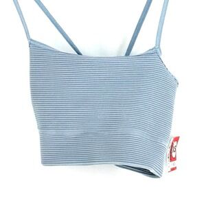 Free People FP Movement New Blue Ribbed Bralette Crop Top XS Athleisure Gym